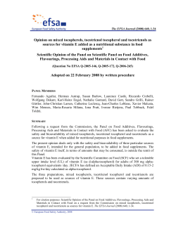 Opinion on mixed tocopherols, tocotrienol tocopherol