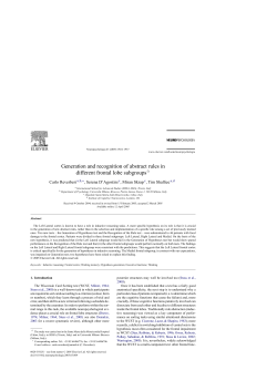 Generation and recognition of abstract rules in different frontal lobe
