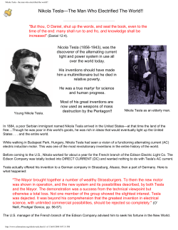 Nikola Tesla - the man who electrified the world!!