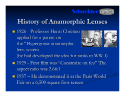 History of Anamorphic Lenses
