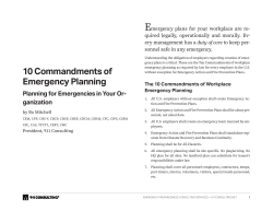 &ldquo;10 Commandments of Emergency Planning&rdquo; PDF