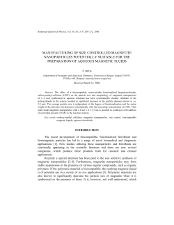 manufacturing of size controlled magnetite nanoparticles potentially