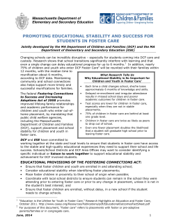 Promoting Educational Stability and Success for Students in Foster