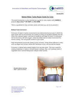 Ballast Water Tanks Repair Guide for Crew