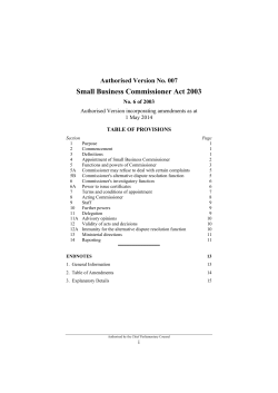 Small Business Commissioner Act 2003