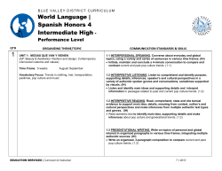 Honors Spanish 4 - Blue Valley Schools