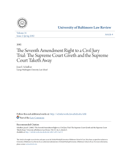 The Seventh Amendment Right to a Civil Jury Trial