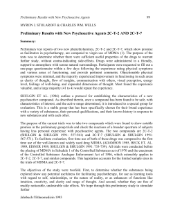 Preliminary Results with New Psychoactive Agents 2C-T