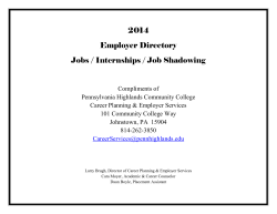 2014 Employer Directory Jobs / Internships / Job Shadowing