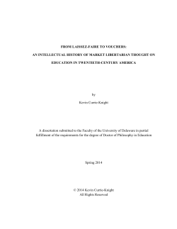 FROM LAISSEZ-FAIRE TO VOUCHERS: AN INTELLECTUAL