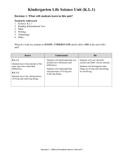 Kindergarten Life Science Unit