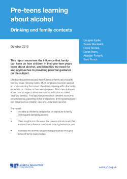 Pre-teens learning about alcohol: Drinking and family contexts