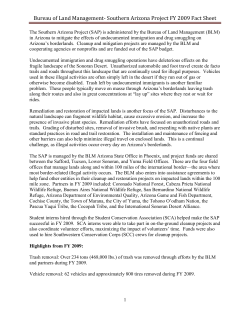 Bureau of Land Management- Southern Arizona Project FY 2009