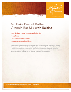 No Bake Peanut Butter Granola Bar Mix with Raisins