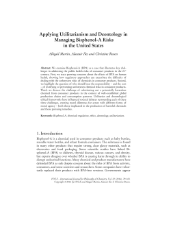 Applying Utilitarianism and Deontology in Managing Bisphenol