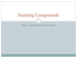 Naming Compounds - Wando High School