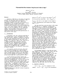 Polynomial Real Root Isolation Using Descarte`s Rule of Signs *