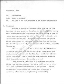 Role of the Vice President in the Carter Administration