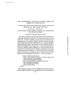 the bactericidal action of human serum on hemolytic