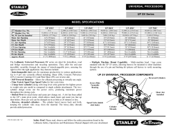 UPSV Spec Sheet - Stanley Hydraulic