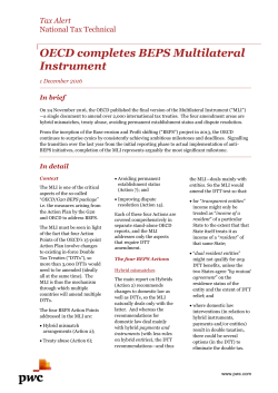 OECD completes BEPS Multilateral Instrument