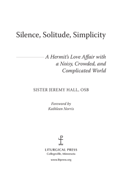 Silence, Solitude, Simplicity