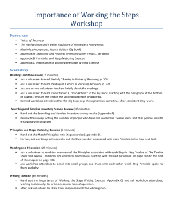 Importance of Working the Steps Workshop