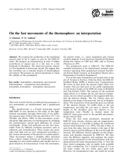 On the fast movements of the thermosphere: an interpretation