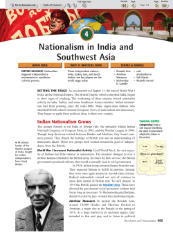 Nationalism in India and Southwest Asia