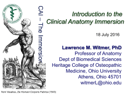 Introduction to the Clinical Anatomy Immersion