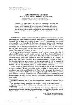 constructing metrics with the heine-borel property