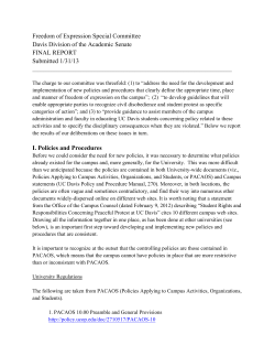 Freedom of Expression Special Committee Davis Division of the