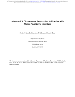 Abnormal X Chromosome Inactivation in Females with