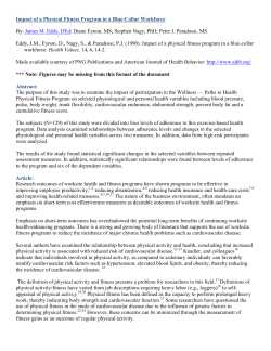 Impact of a Physical Fitness Program in a Blue-Collar