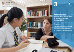 Developing your school with Cambridge: A guide for school