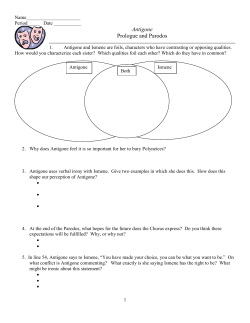 Antigone Prologue and Parodos
