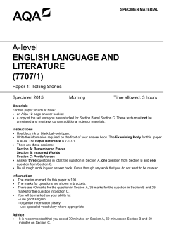 A-level English Language and Literature Specimen question