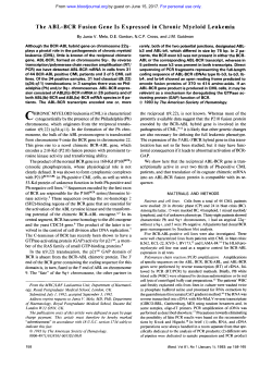 The ABL-BCR Fusion Gene Is Expressed in Chronic
