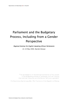 Parliament and the Budgetary Process, Including from a Gender
