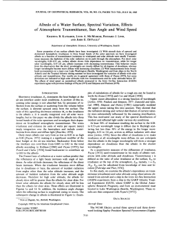 Albedo of a water surface, spectral variation, effects of atmospheric