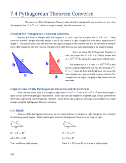 7.4 Pythagorean Theorem Converse
