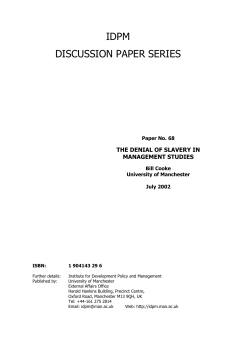 The Denial of Slavery in Management Studies