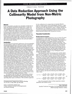 A data Reduction Approach Using the Collinearity Model