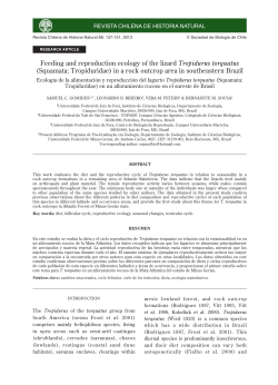 Feeding and reproduction ecology of the lizard Tropidurus