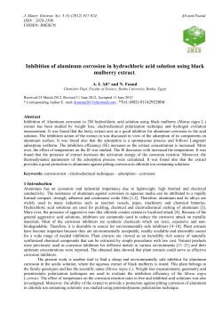 Inhibition of aluminum corrosion in hydrochloric acid solution using