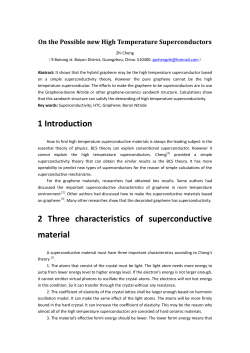 1 Introduction 2 Three characteristics of superconductive material