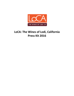 LoCA: The Wines of Lodi, California Press Kit 2016