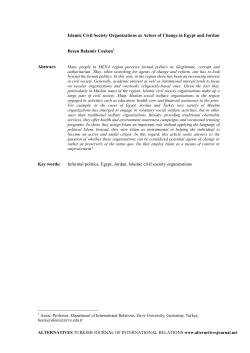 Islamic Civil Society Organizations as Actors of Change in Egypt and