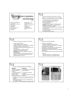 PS Introduction to phonetics and phonology
