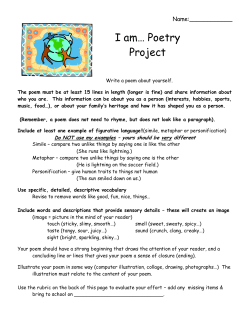 I am&hellip; Poetry Project